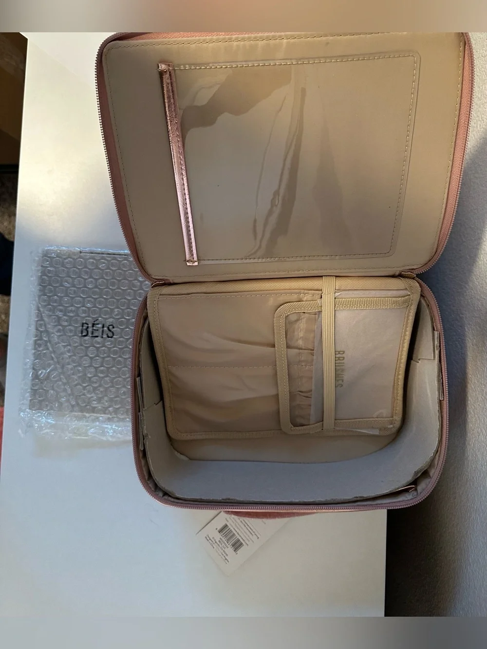 Limited Edition BEIS Rose Gold Metallic Cosmetic Case